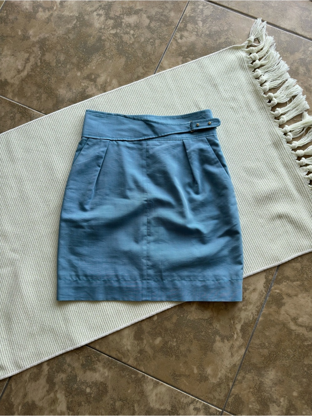 Gucci Light Blue Belted Mini Skirt